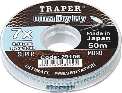 Żyłka przyponowa muchowaTraper Ultra Dry Fly do przyponów muchowych do suchej muchy